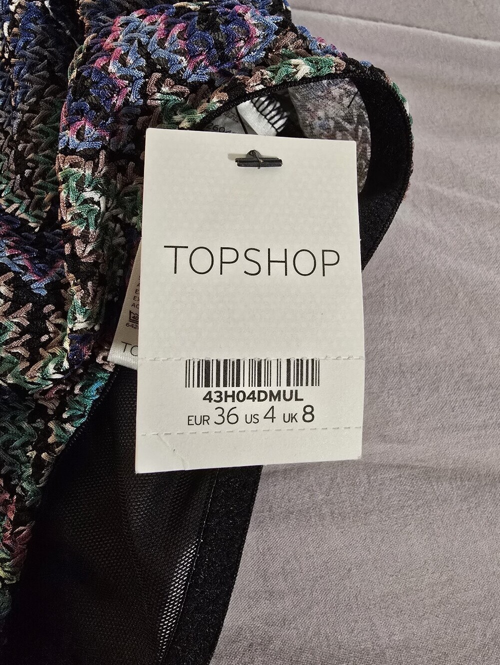 Topshop Multicolor Zigzag Mesh Bodysuit with Black Strappy Trim (NWT) - Picture 10 of 13